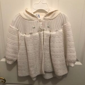 6-12 months baby button down hooded sweater